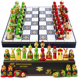 Souvenir Chess Set Matryoshka Dolls by Brest Souvenir Factory