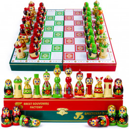 Souvenir Chess Set Matryoshka Dolls by Brest Souvenir Factory