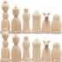 Unfinished Wood Chess Pieces Only Set of 32 pcs - Paint Your Own Chess Set - Blank Chess Sets for DIY