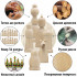 Unfinished Wood Chess Pieces Only Set of 32 pcs - Paint Your Own Chess Set - Blank Chess Sets for DIY