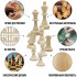 Unpainted Wooden Chess Pieces Set