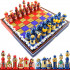 Chamomile Themed Chess Set - Wooden Chess Pieces in a Shape of Matryoshka Dolls