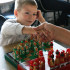 Souvenir Chess Set with Hand Painted Chamomiles - Wooden Chess Pieces as Matryoshka Dolls