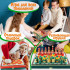 Souvenir Chess Set with Hand Painted Chamomiles - Wooden Chess Pieces as Matryoshka Dolls