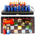 Cold War Souvenir Wooden Chess Set - Hand Carved Chess Pieces Matryoshka Dolls