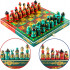 Golden Khokhloma Matryoshka Chess Set – Hand-Painted Russian Wooden Chess Game