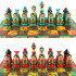 Golden Khokhloma Matryoshka Chess Set – Hand-Painted Russian Wooden Chess Game