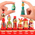 Russian Nesting Doll Chess Set – Hand-Painted Wooden Chess Game "Golden Ring of Russia"