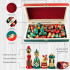 Russian Nesting Doll Chess Set – Hand-Painted Wooden Chess Game "Golden Ring of Russia"