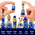 Gzhel Themed Chess Set - Russian Gzhel Chess Pieces Russian Nesting Doll