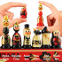 Souvenir Chess Set Russian Folk Art Khokhloma - Handcrafted Chess Pieces as Matryoshka Dolls