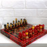 Souvenir Chess Set Russian Folk Art Khokhloma - Handcrafted Chess Pieces as Matryoshka Dolls