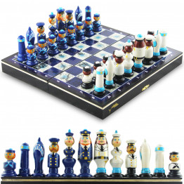Navy Sailors Themed Chess Set - Russian Souvenir Chess Sets Nautical Decor