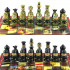 Wooden Chess Set – WWII Military Nesting Doll Pieces, Handmade