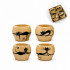 Wooden Candle Holders Set of 4 with Black Cat Design