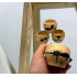 Wooden Candle Holders Set of 4 with Black Cat Design