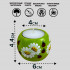 Decorative Hand-Painted Candle Holder with Ladybugs and Daisies
