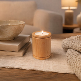 UTUL Wooden Tealight Candle Holder for Scandi Home Decor, 6 cm