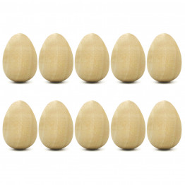 Set of 10 pcs Easter Wooden Eggs for Crafts 2.6'' - DIY Egg Decorating Kit - Wooden Fake Chicken Eggs