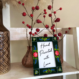 Decorative 4x6 Picture Frame with Floral Design - Handmade Photo Frames for Tabletop & Wall Display, Vertical Format