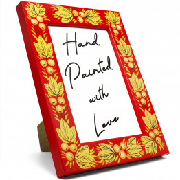Wooden Photo Frame Khokhloma Hand-Painted