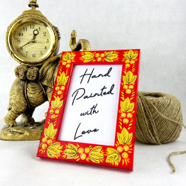 Wooden Photo Frame Khokhloma Hand-Painted
