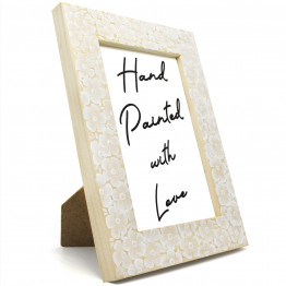 White photo frame hand-painted flowers