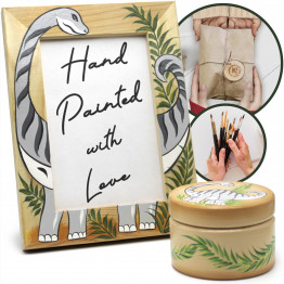 Wooden Gift Set Photo Frame and Box with Dinosaur Design