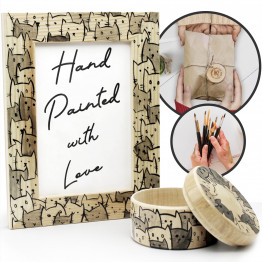 Hand-Painted Wooden Photo Frame & Keepsake Box Gift Set