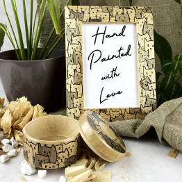 Hand-Painted Wooden Photo Frame & Keepsake Box Gift Set