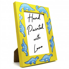 Dinosaur Photo Frame 4x6 Picture Frame Yellow Decor for Tabletop Display, Dinosaur Wall Decor