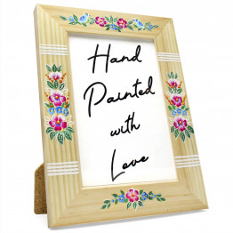 Flower Picture Frame 4x6 Floral Design Wooden Photo Frames for Tabletop