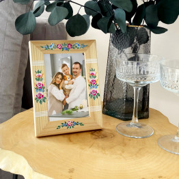 Flower Picture Frame 4x6 Floral Design Wooden Photo Frames for Tabletop