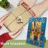 Hand-Painted Wooden Photo Frame "Kremno" with Blue Floral Design