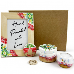 Gift Set with Belarusian Folk Art Hand Painting, 4 Pcs