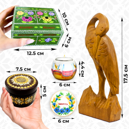 Gift Set by Brest Souvenir Factory – Wooden Folk Art with Slavic Hand-Painted Design