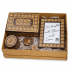 Wooden Gift Set with Straw Inlay Box, Frame and Magnet