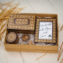 Wooden Gift Set with Straw Inlay Box, Frame and Magnet