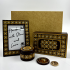 Wooden Gift Set with Straw Inlay Box, Frame and Magnet