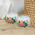 Hand-Painted Candleholder and Box Set, Natural Wood
