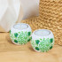 Hand-Painted Candleholder Set and Box, Floral Design, Natural Wood