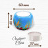 Hand-Painted Candleholder Set and Box with Stork Design, Natural Wood