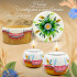 Hand-Painted Candleholder Set and Box, Natural Wood, Slavic Floral Design
