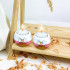 Hand-Painted Candleholder Set and Box, Natural Wood, Slavic Floral Design