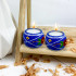 Blue Hand-Painted Candleholder Set and Box with Ogovo Painting