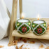 Hand Painted Wooden Gift Set Box And 2 Candle Holders