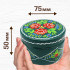 Hand Painted Wooden Candle Holder and Keepsake Green Box Set