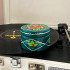 Hand Painted Wooden Candle Holder and Keepsake Green Box Set