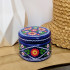 Hand-Painted Wooden Gift Set: Blue Ogovo Box and 2 Candle Holders