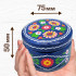 Hand-Painted Wooden Gift Set: Blue Ogovo Box and 2 Candle Holders